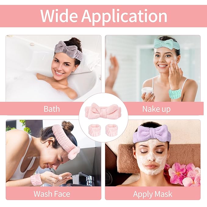 Spa Headband and Wristband Set