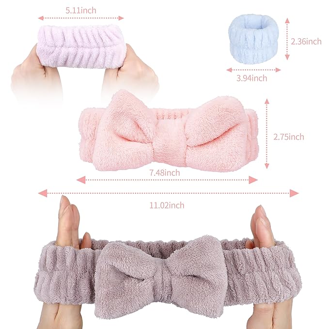 Spa Headband and Wristband Set